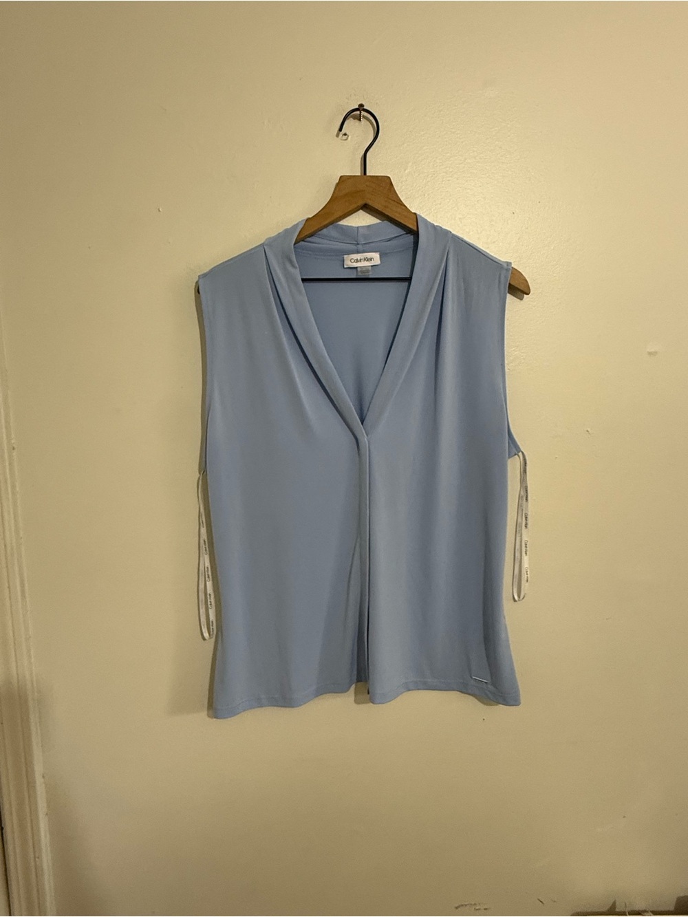 Calvin Klein Powder Blue Sleeveless Drape Front Camisole